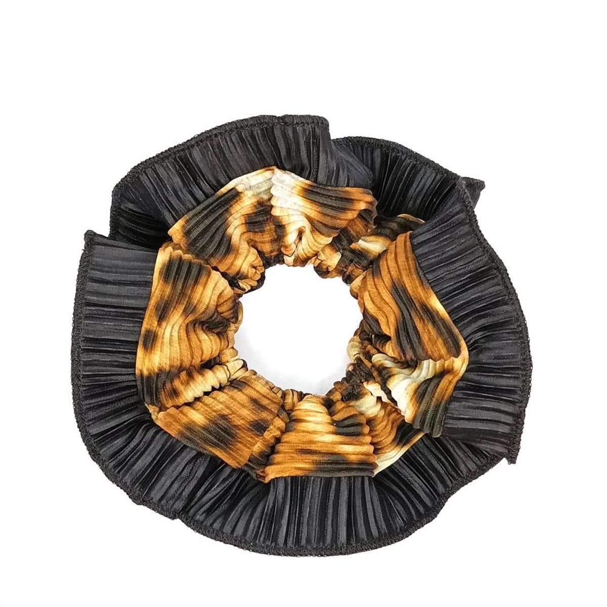 MARIA PASKARO - Scrunchie Begonia XL Animal Negro Maria Paskaro - Negro