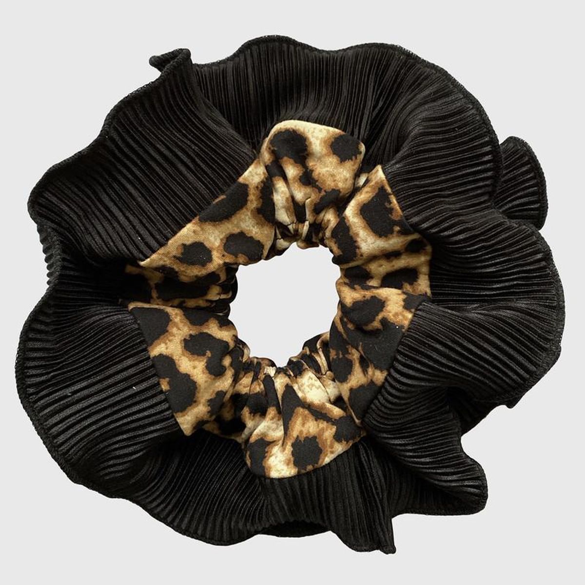 MARIA PASKARO - Scrunchie Begonia XL Animal Negro Maria Paskaro - Negro