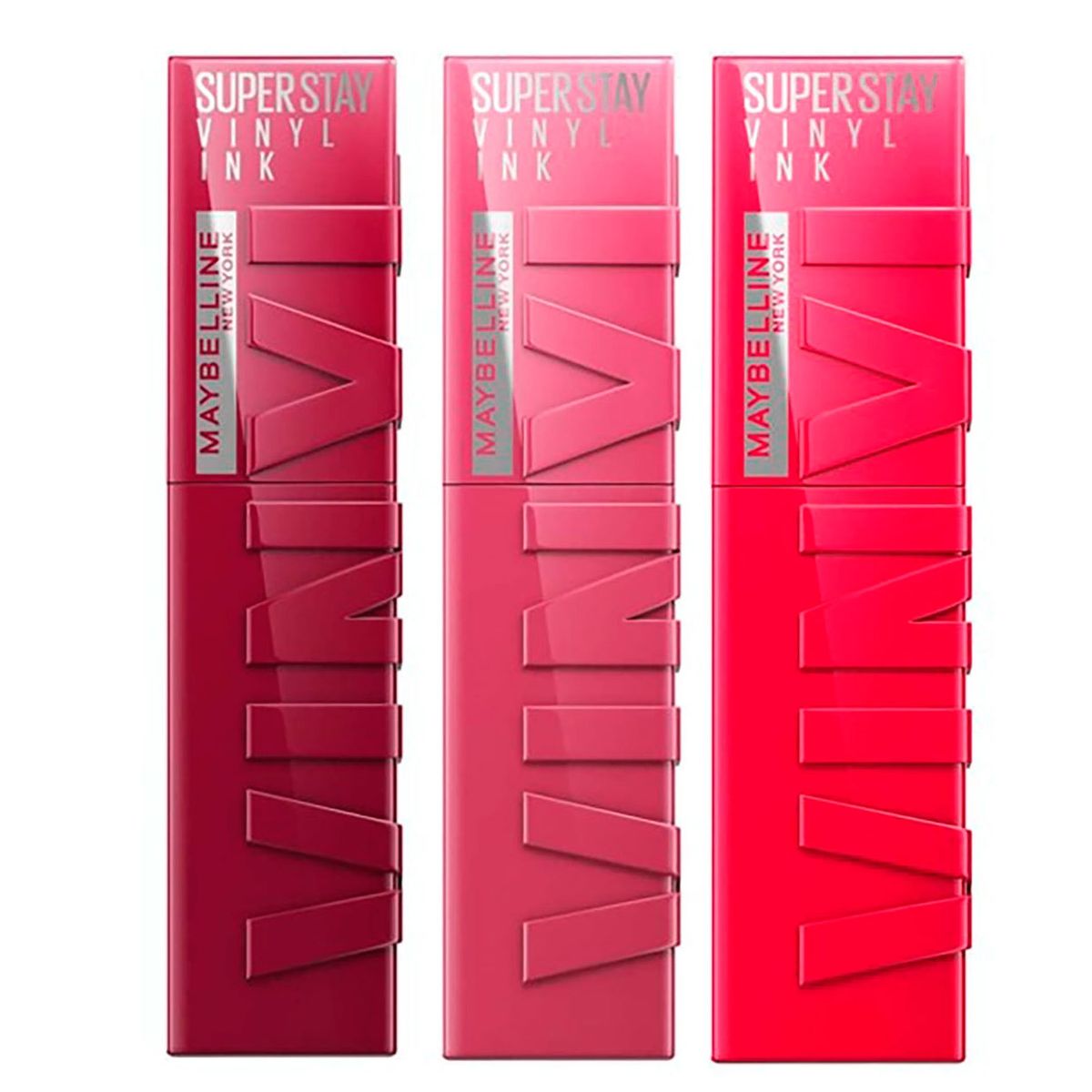 MAYBELLINE - 3 Labiales Superstay Vinyl Ink Rosas Hasta 16H Maybelline