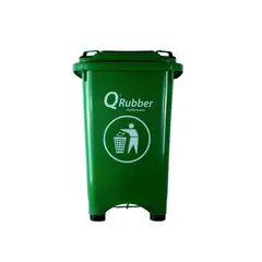 QRUBBER - Basurero Contenedor Basura 50 lts verde con pedal