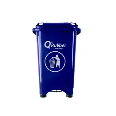 QRUBBER - Basurero Contenedor Basura 50 lts con pedal azul