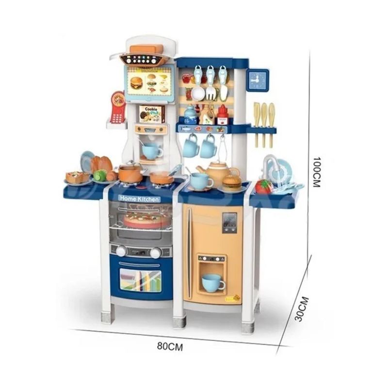GENERICO - Cocina Juguete 100Cm 65 Pcs Azul Marino