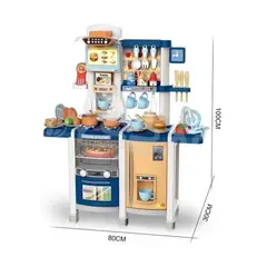 GENERICO - Cocina Juguete 100Cm 65 Pcs Azul Marino