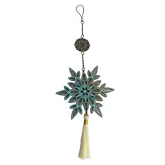 CREA TALLER - Colgante móvil mandala puntas celeste