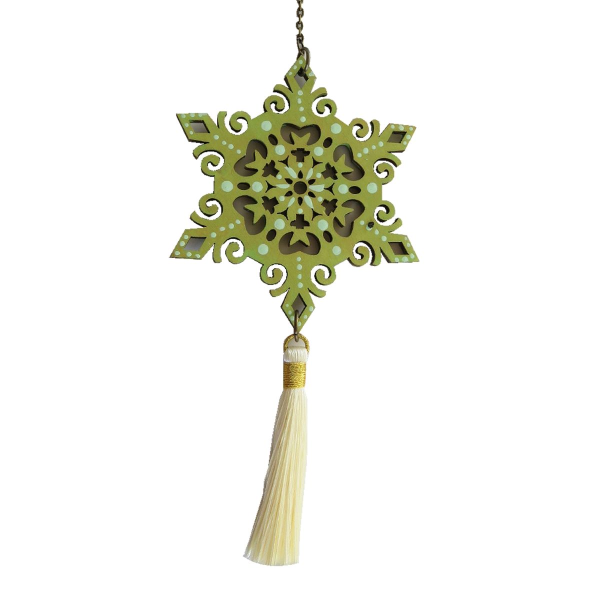 CREA TALLER - Colgante móvil mandala estrella verde