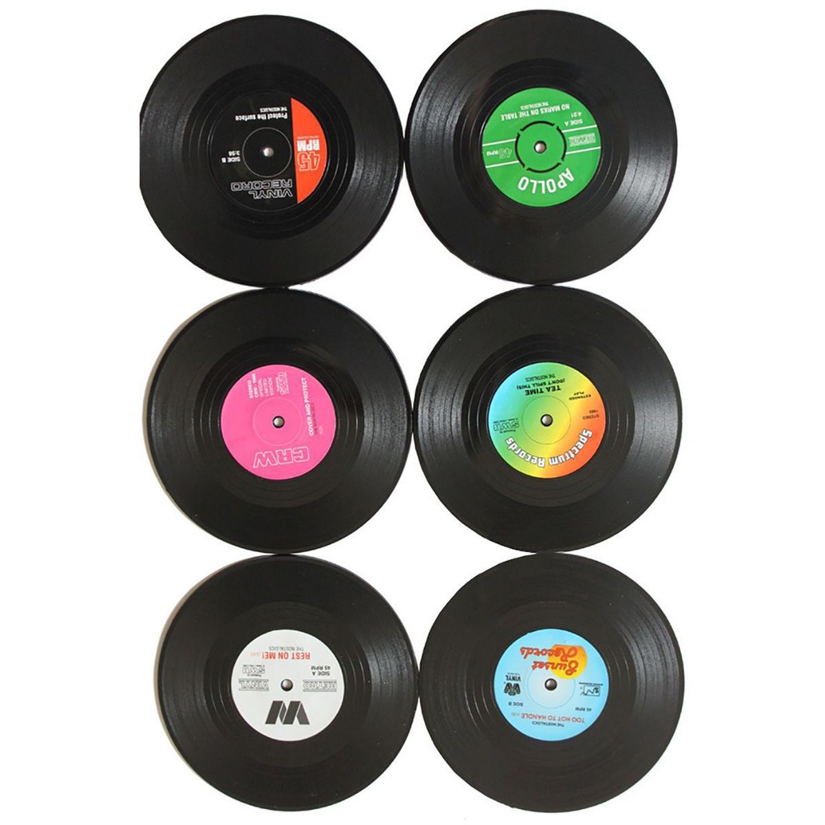 KUANGYE - Posavasos De Vinilos - 6 Posavasos De Disco Moda Estilo Bar