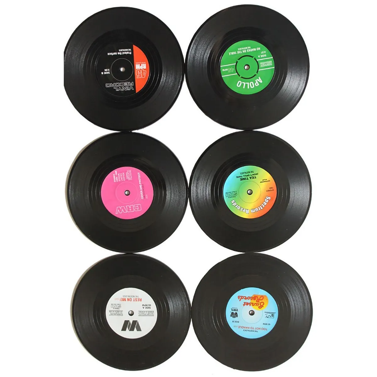 KUANGYE - Posavasos De Vinilos - 6 Posavasos De Disco Moda Estilo Bar