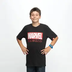 MARVEL - Polera Niño Holo Gris Oscuro