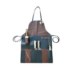 MUNDO PIEL - Pechera Cuero Diseño Café con Negro