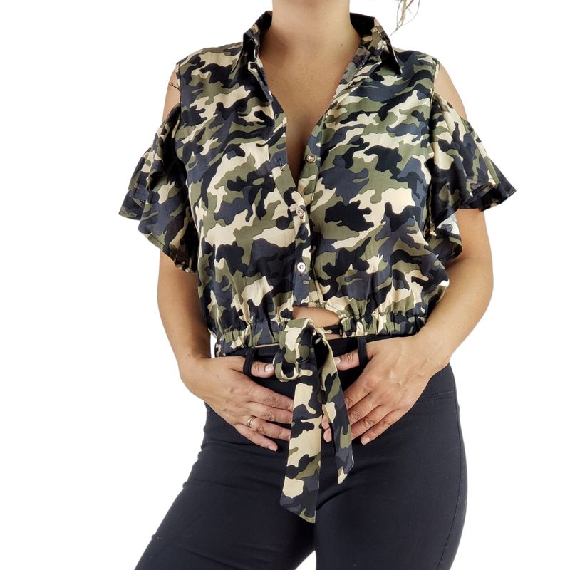 MPROPIA - Blusa Militar Liviana Polera Mujer. Ancha. Corta 024