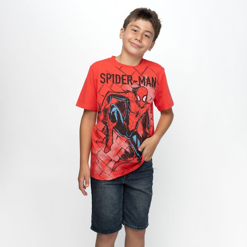 MARVEL - Polera Niño Spiderman Watching Rojo Marvel