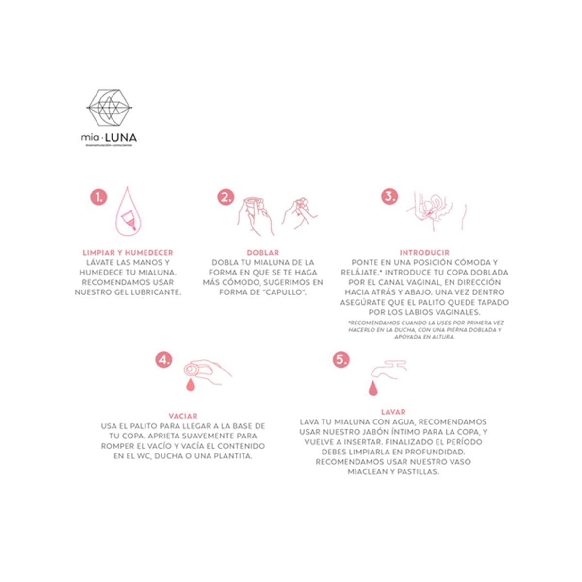 MIALUNA - Copa Menstrual Mia Luna Rosada Talla S MIALUNA