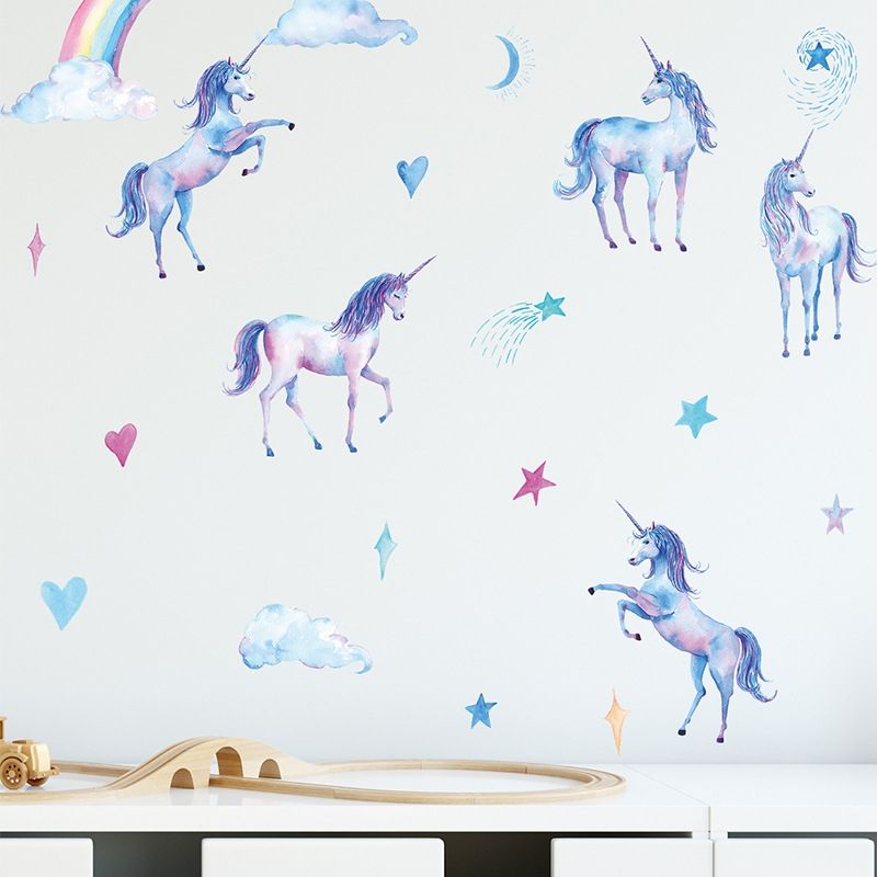 MY MOMI - Vinilos autoadhesivos mural 2 de 90x30cm unicornio decoracion