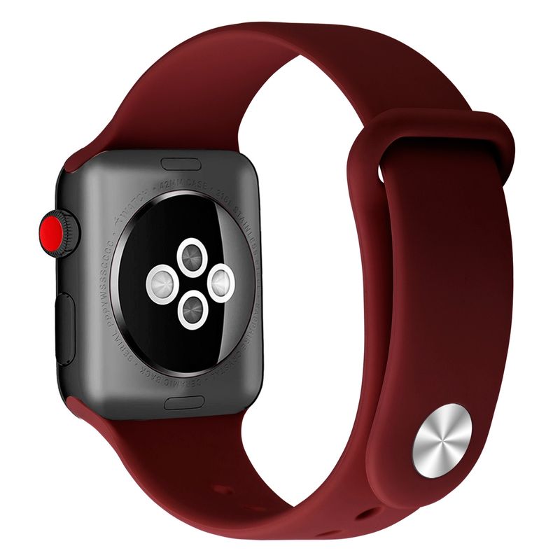 GENERICO - Correa Banda Boton Iwatch Applewatch Vinotinto 42-44-45MM
