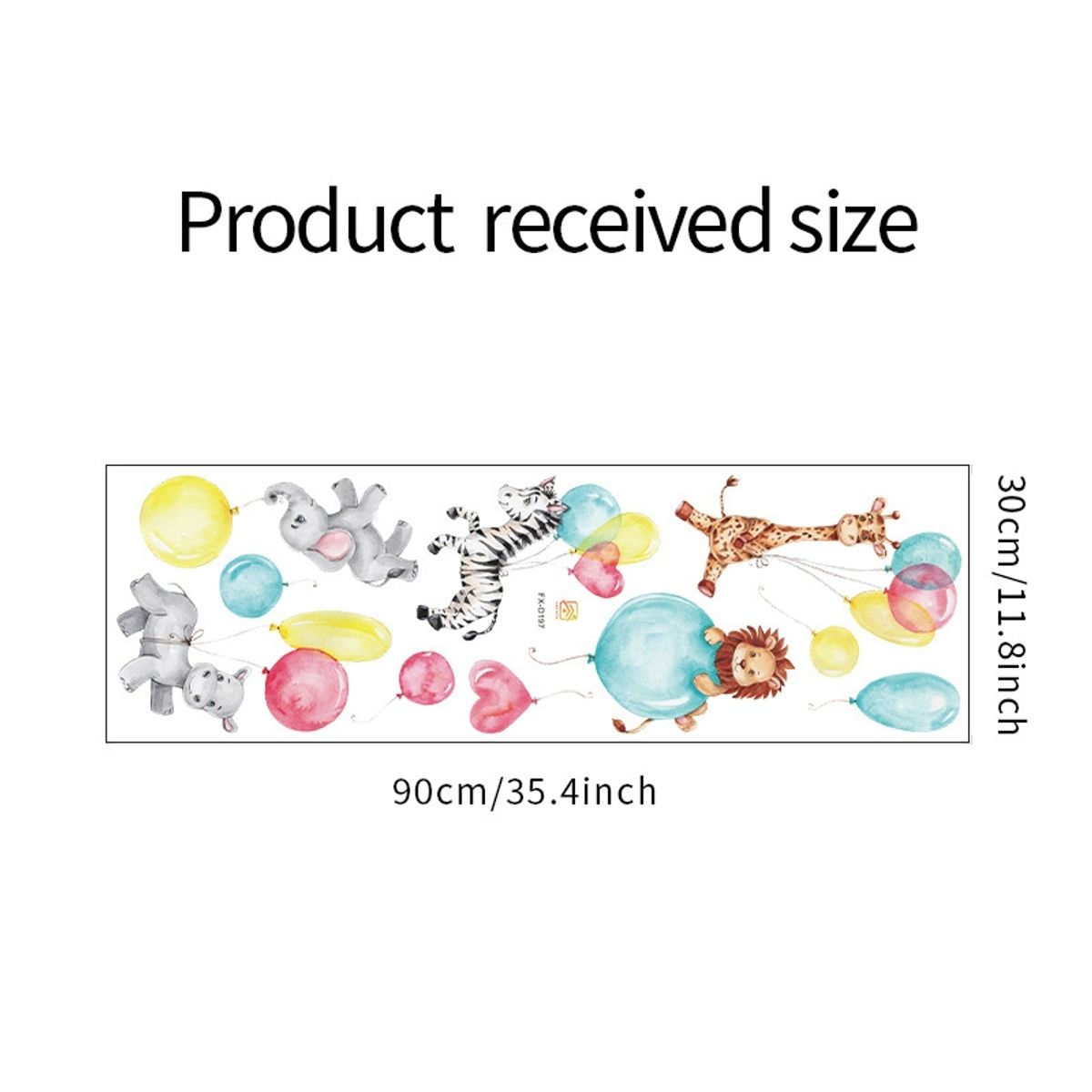 MY MOMI - Vinilos autoadhesivos mural 90x30cm animales globos decoración