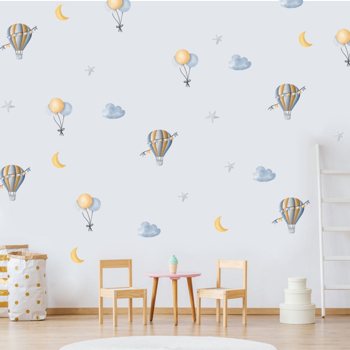 MY MOMI - Globos azules - Vinilo sticker pared