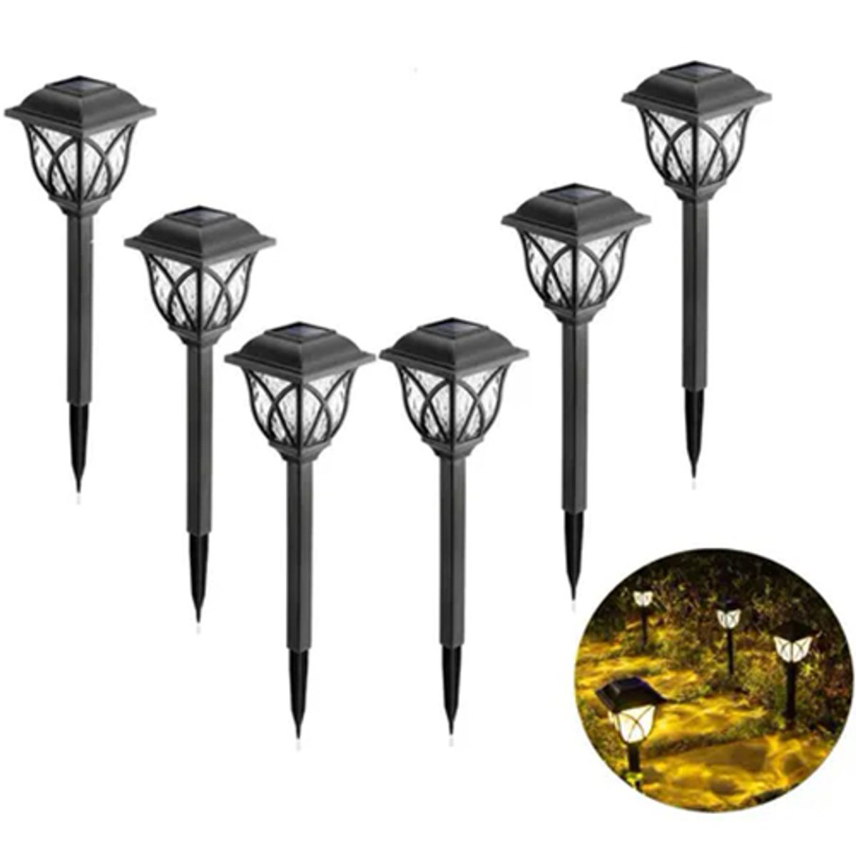 TASBEL - Estaca Solar X6 Lampara De Jardín Led Decoración Exterior