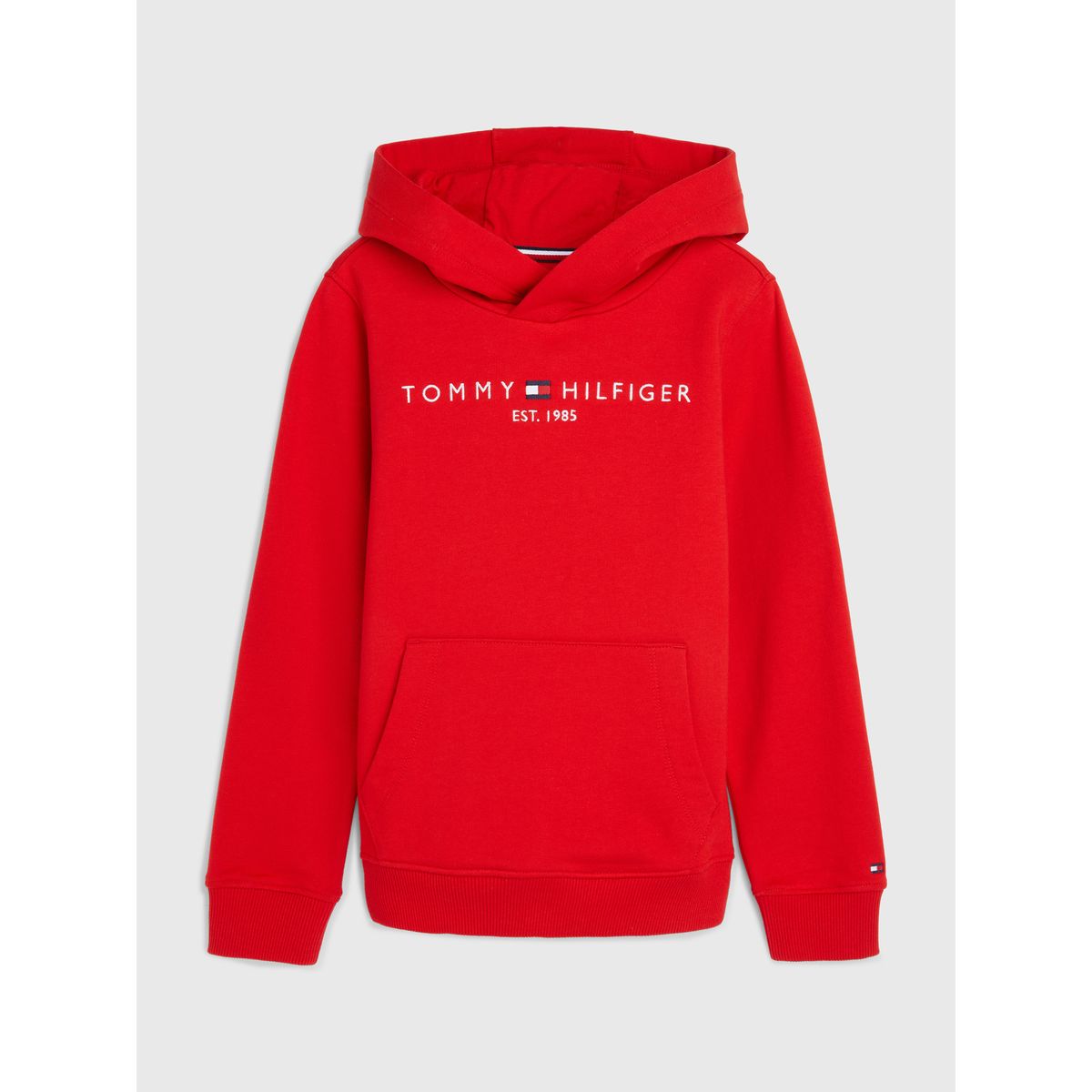 TOMMY HILFIGER - Polerón Unisex Hoodie Essential Con Logo Rojo Tommy Hilfiger