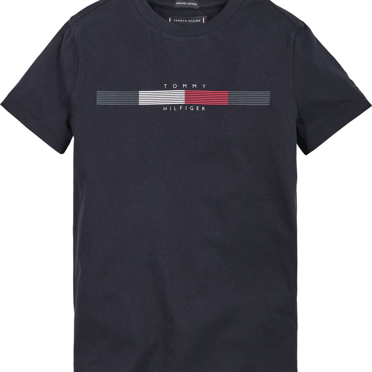 TOMMY HILFIGER - Polera Logo Stripe Azul Tommy Hilfiger