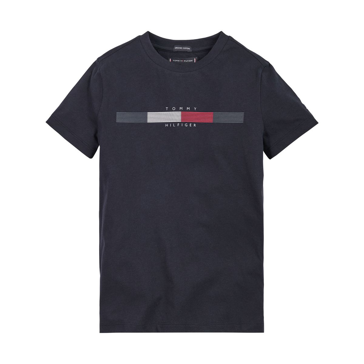 TOMMY HILFIGER - Polera Logo Stripe Azul Tommy Hilfiger