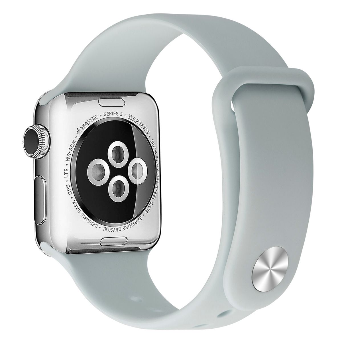 GENERICO - Correa Banda Boton Iwatch Applewatch Gris Claro 42-44-45MM