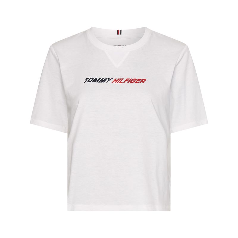 TOMMY HILFIGER - Polera Sport Branded Regular Fit Blanco Tommy Hilfiger