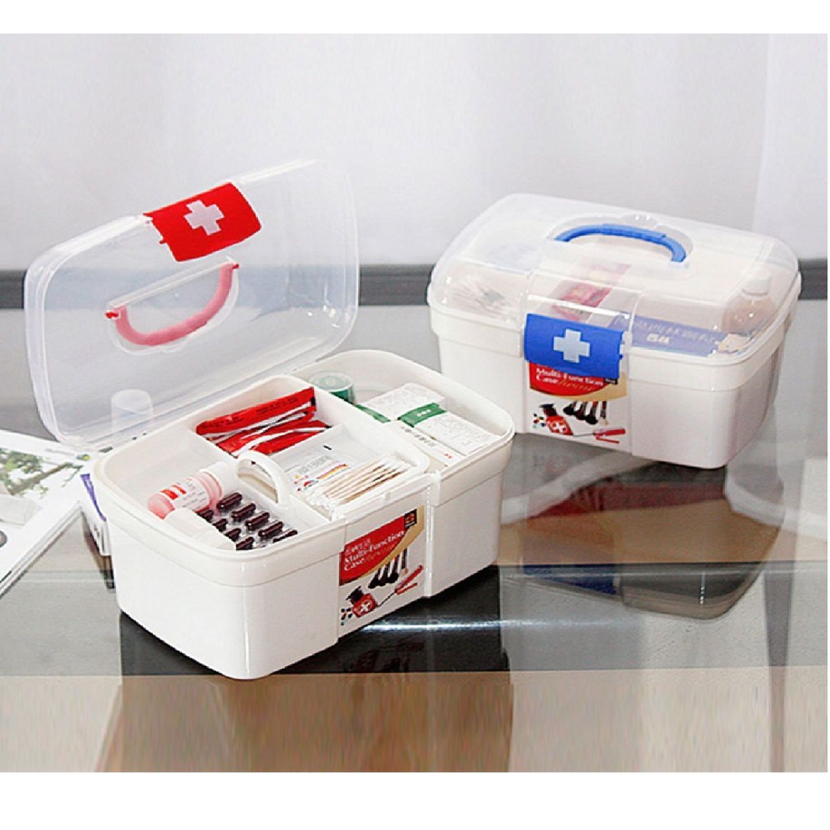 GENERICO - Caja Organizadora Botiquin Primero Auxilios Rojo