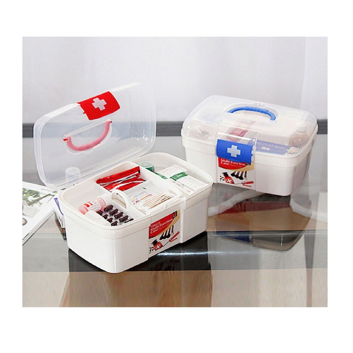 GENERICO - Caja Organizadora Botiquin Primero Auxilios Rojo