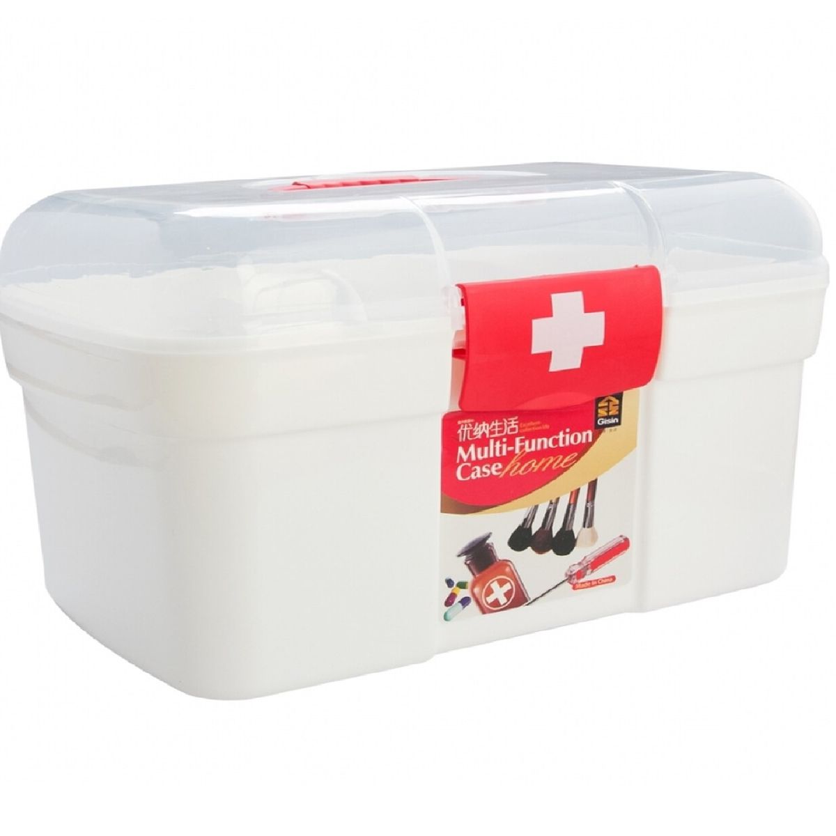 GENERICO - Caja Organizadora Botiquin Primero Auxilios Rojo