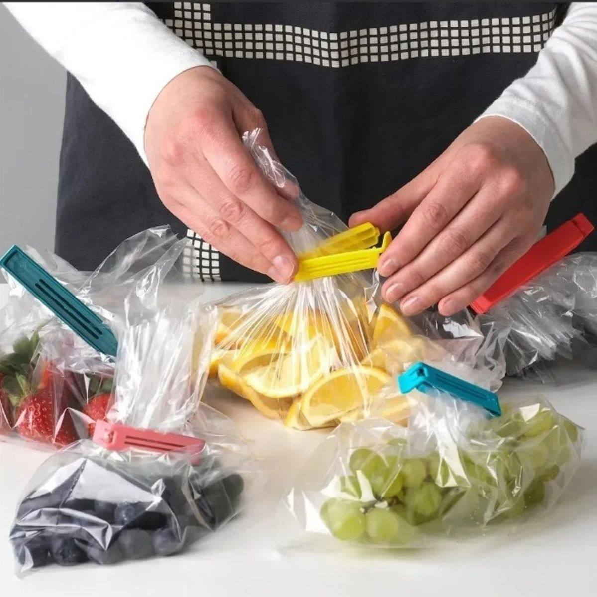 GENERICO - 4 Pinzas Clip De Sellado De Bolsas De Alimentos