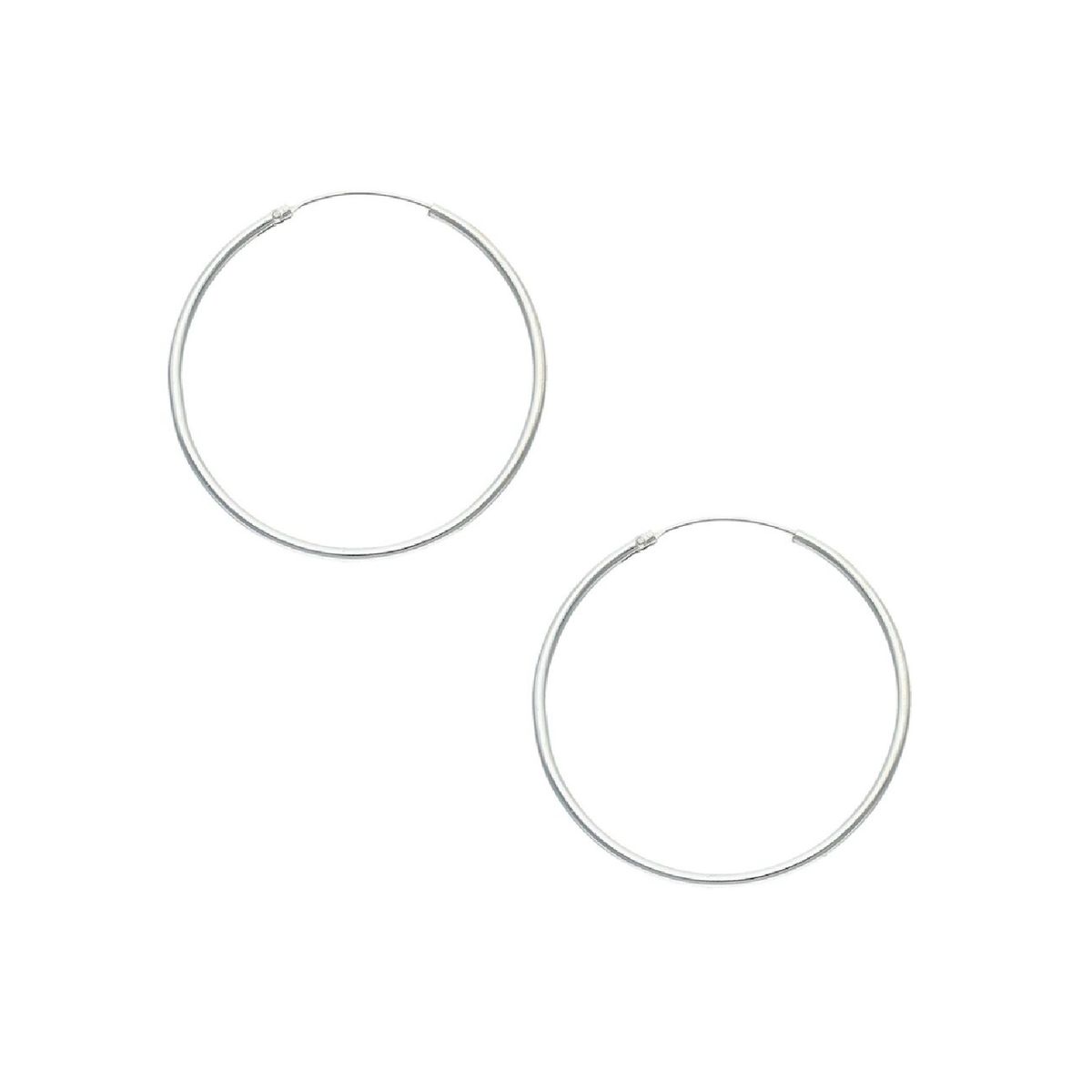 SILVER HEART - Aros Argolla Lisa 20mm. en Plata Fina 925 SILVER HEART