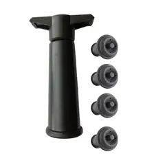 GENERICO - Bomba De Vacio 4 Tapones Extractor De Aire Vino Botella