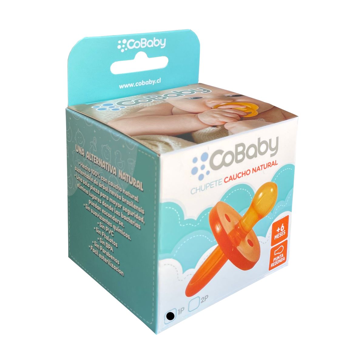 COBABY - CHUPETE +6 MESES CAUCHO NATURAL PUNTA REDONDA COBABY