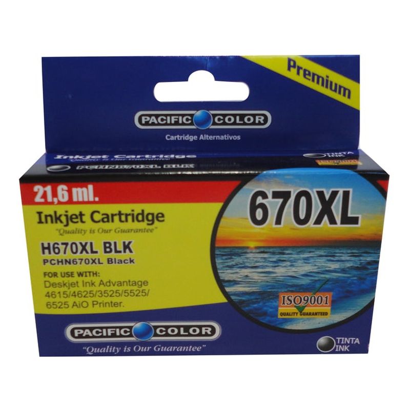 PACIFIC COLOR - TINTA ALTERNATIVA COMPATIBLE  670 XL NEGRO