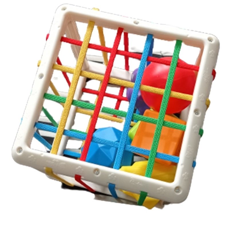GENERICO - juego de encaje cubo mas dos pelotas sensoriales para bebe