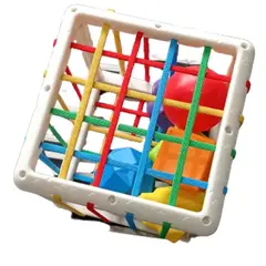 GENERICO - Juego de encaje cubo mas dos pelotas sensoriales para bebe