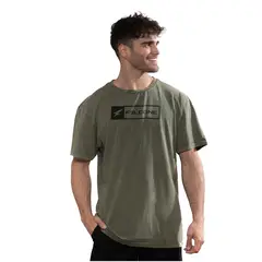 FALCONE - Polera Orgánica Acid-Wash Rectangular Logo V2 Hombre