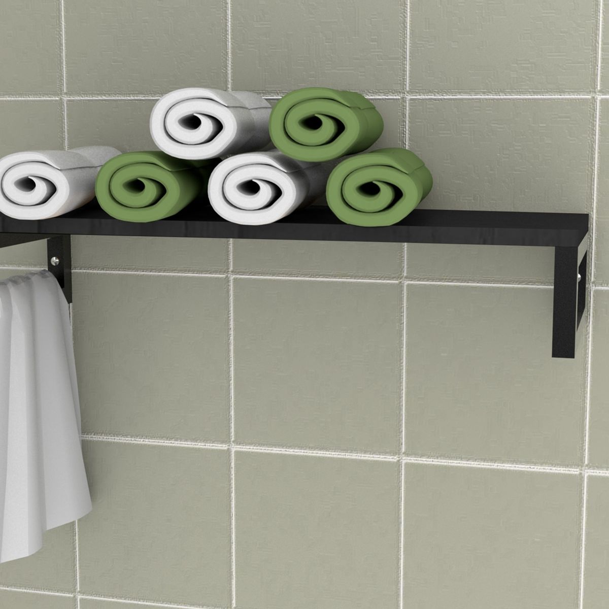 BRASFORMA - REPISA FLOTANTE INDUSTRIAL 1 TABLA 60x24x12cm CAFE BRASFORMA