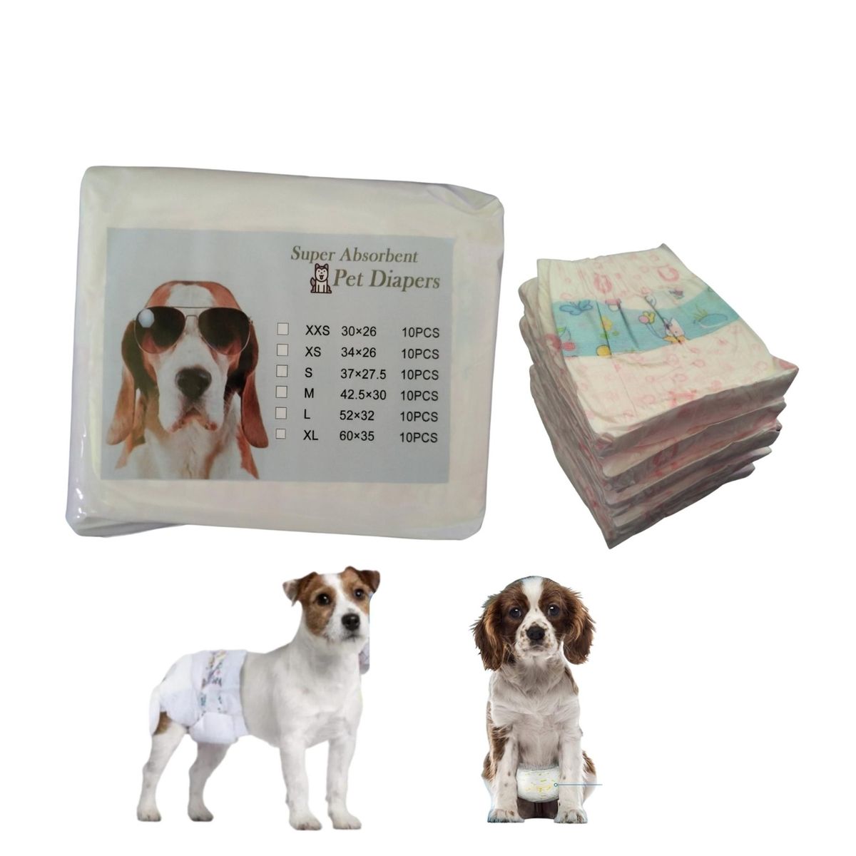 GENERICO - Pañales Desechables Mascotas perros 10 und talla L