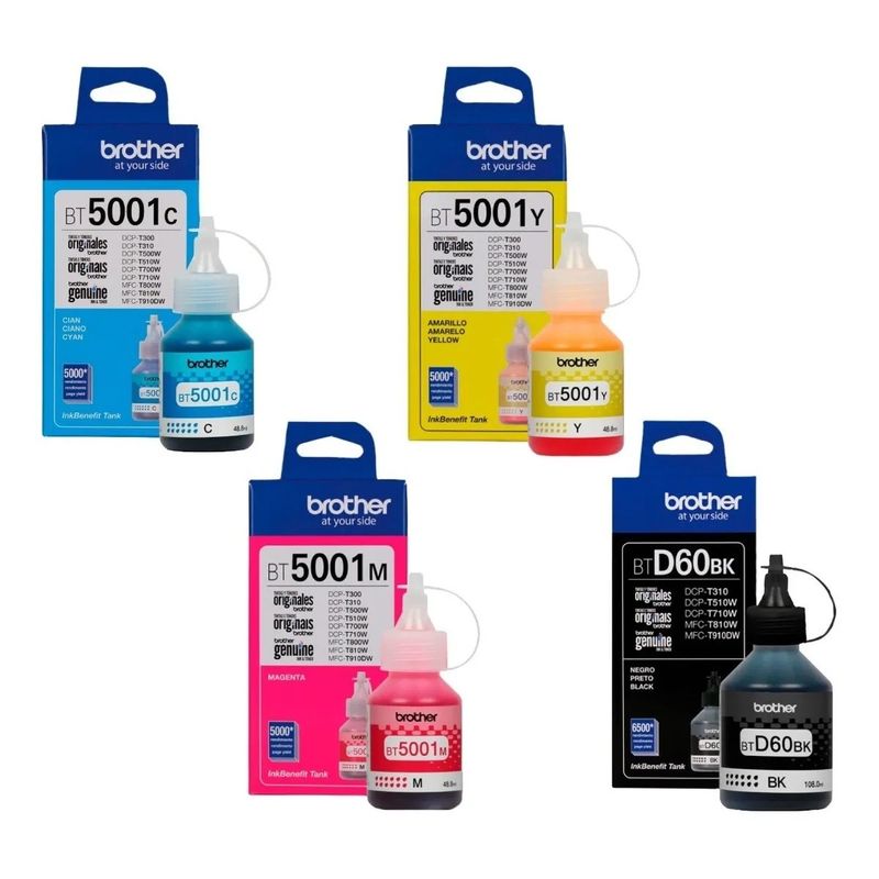 BROTHER - Pack De 4 Tintas Brother Para Impresoras T710 T720 T520 T510