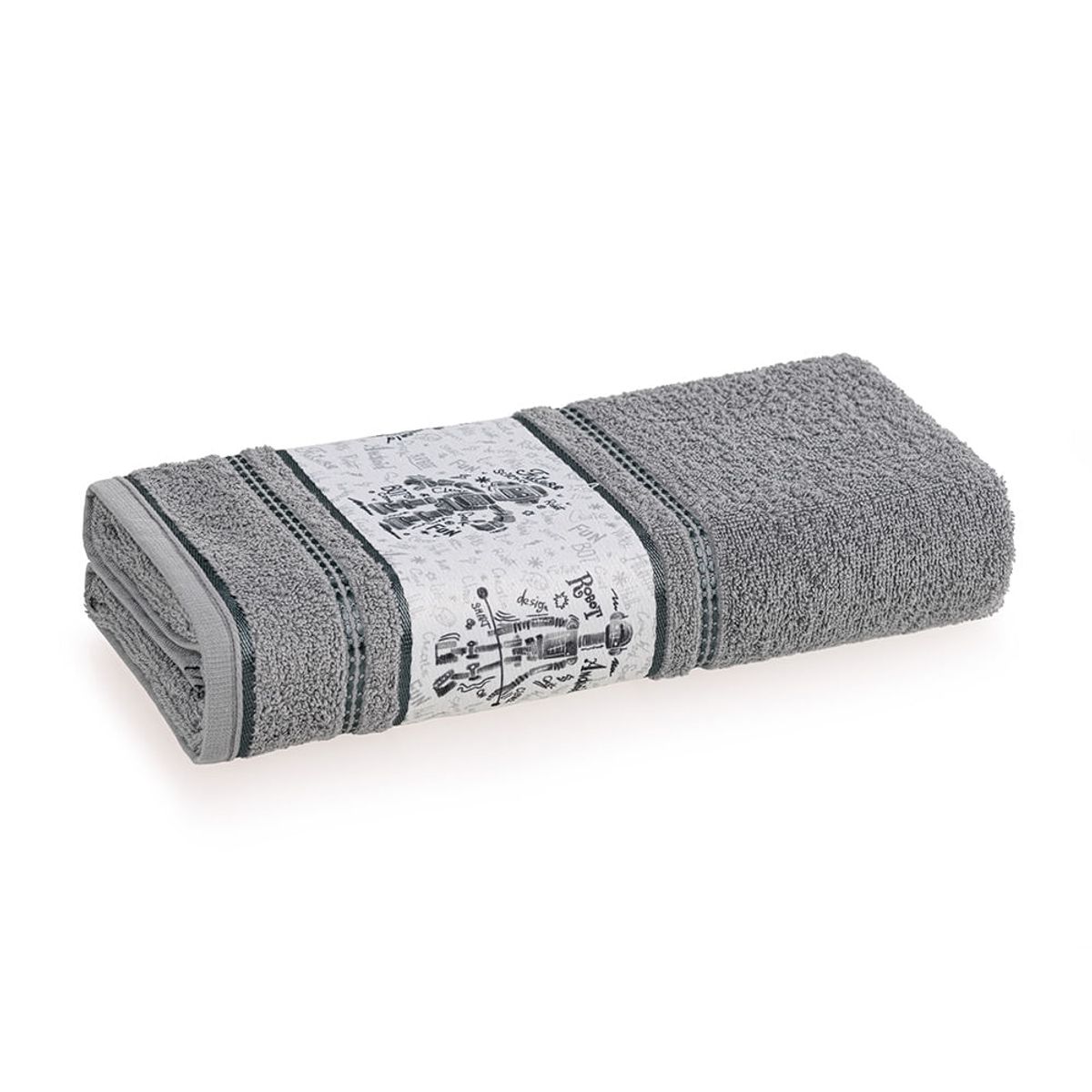 KARSTEN - Toalla de baño Karsten Robots Gris