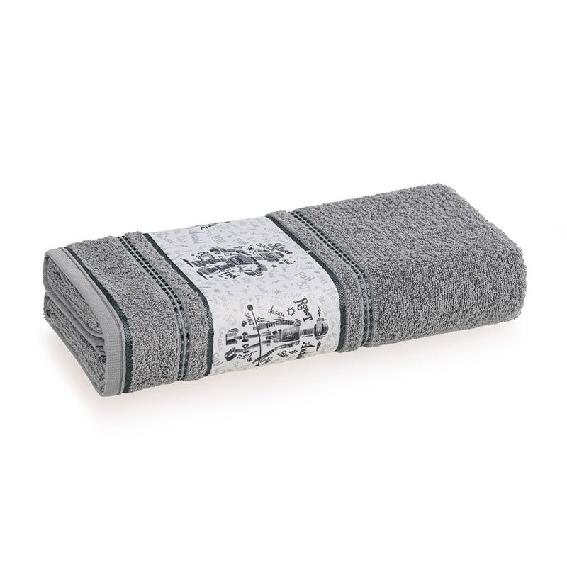 KARSTEN - Toalla de baño Karsten Robots Gris