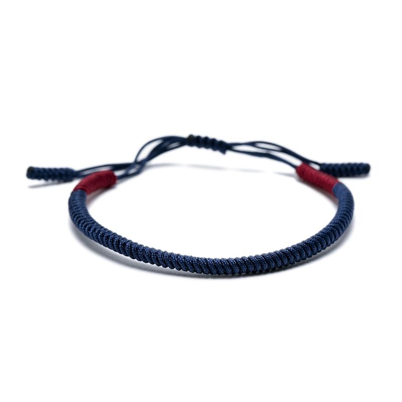 MILLAM - Pulsera Tibetana Bicolor Roja Azul Brazalete Protección Budista