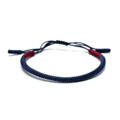 MILLAM - Pulsera Tibetana Bicolor Roja Azul Brazalete Protección Budista