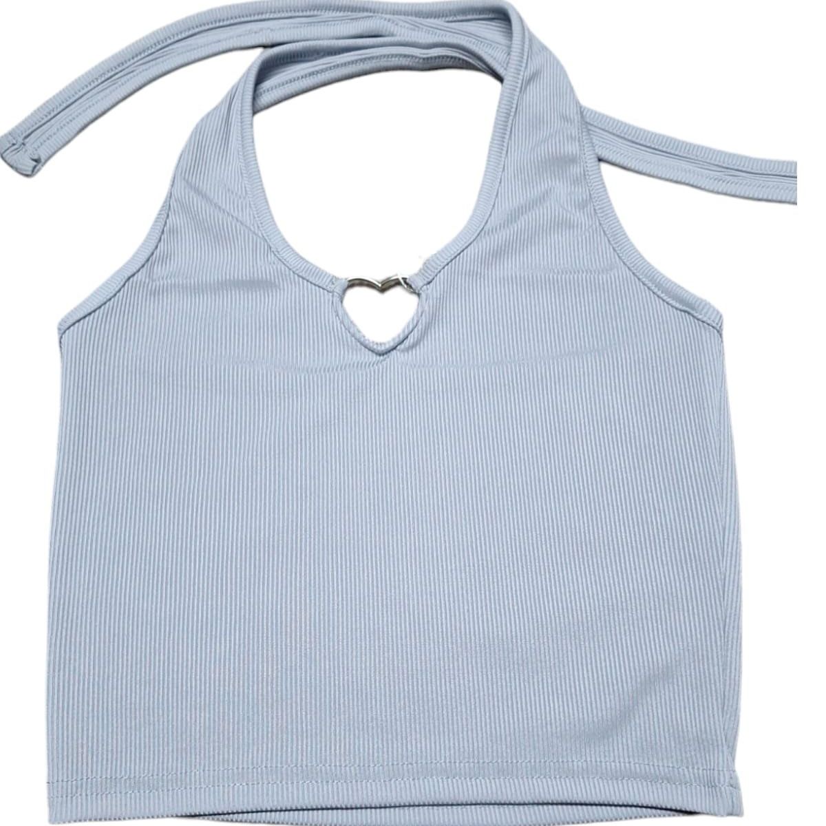 GARSIL - Polera Crop Top Con Escote De Corazon Para Mujer - Sin Mangas