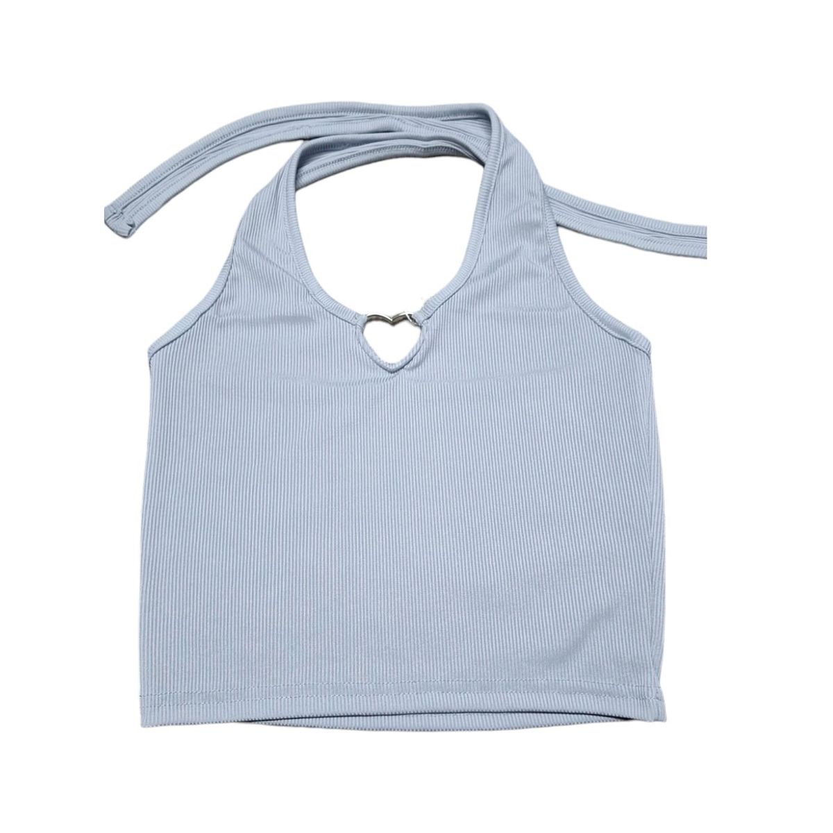 GARSIL - Polera Crop Top Con Escote De Corazon Para Mujer - Sin Mangas