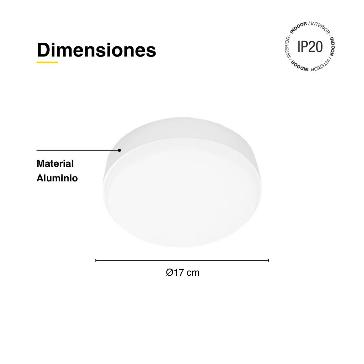 DEMASLED - Foco LED redondo FRAMELESS Sobrepuesto 17cm 22W Blanco Neutro