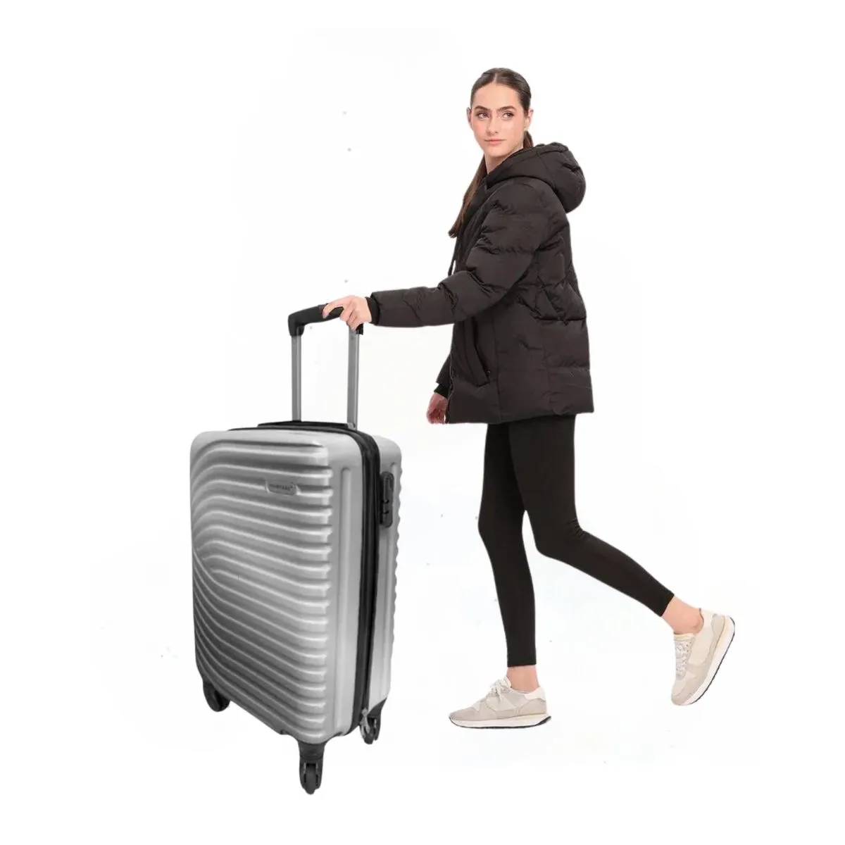 TODODESCUENTO - Set 3 Maletas Abs Ruedas 360°- PLATA