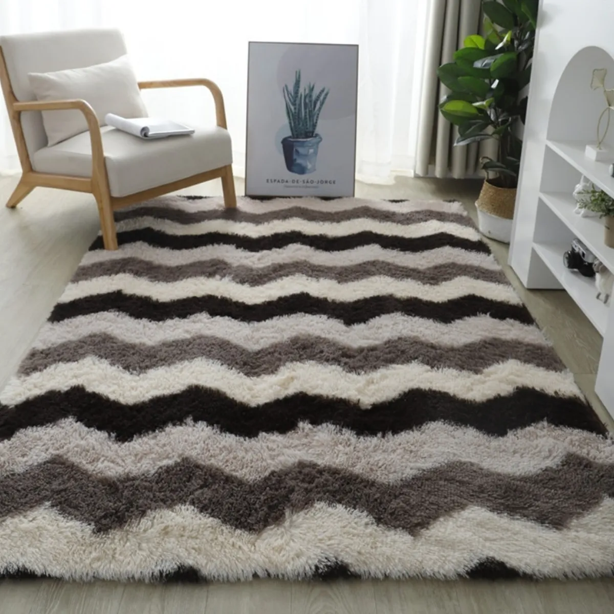 HOMER DESIGN - Alfombra 120x160cm Peluda Super Suave para living homer design