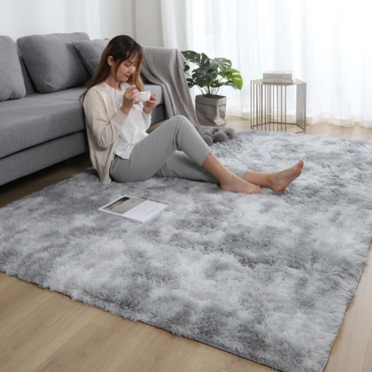 HOMER DESIGN - Alfombra 120x160cm Peluda Super Suave para living homer design